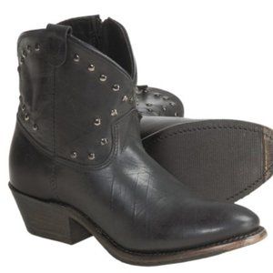Black Studded Ankle Cowboy Boots 8.5